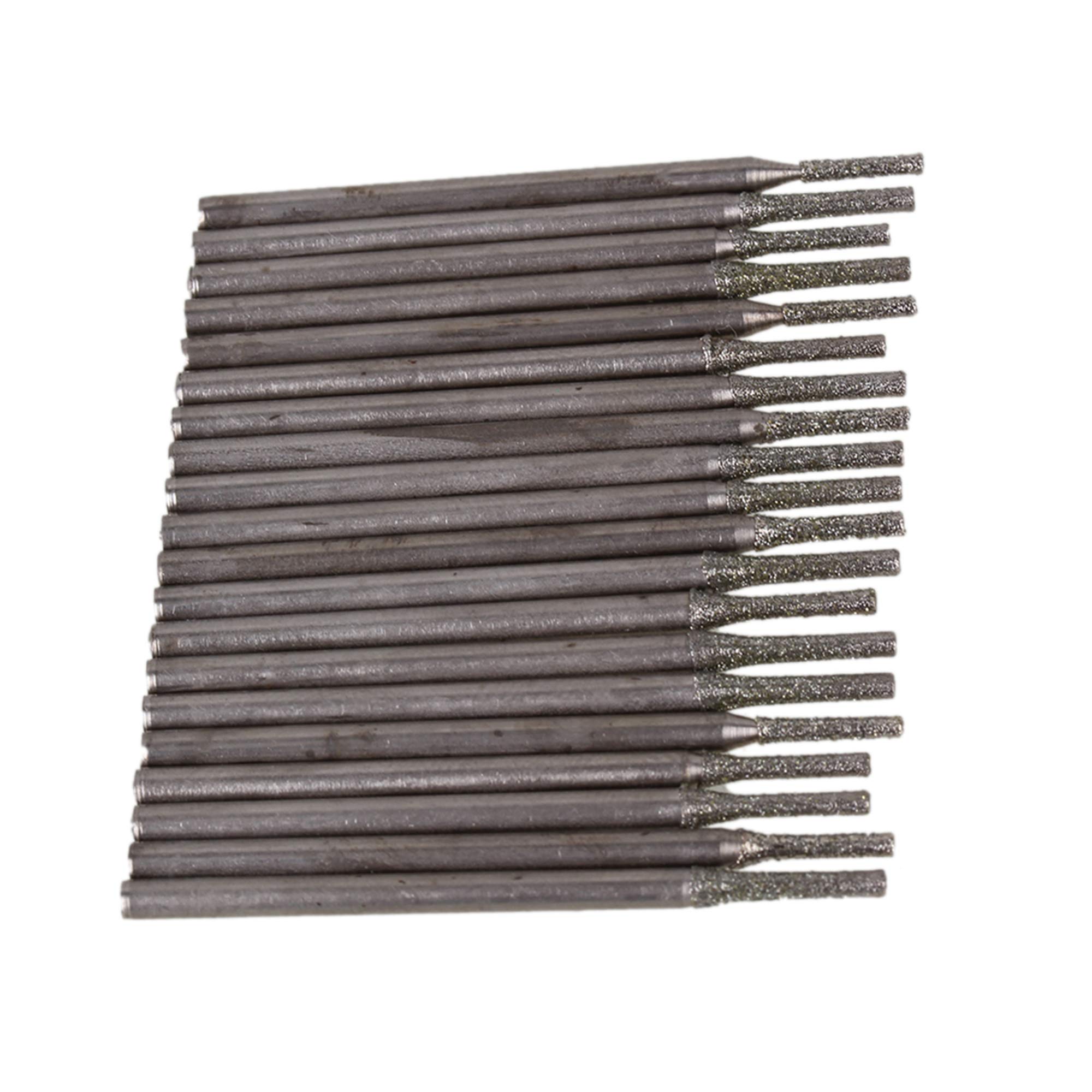 BQLZR Silver 1.5mm Diamond Electroplated Core Drill Hole Bits for Gems Pack of 20