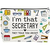 Mxrymvu Secretary Gifts Makeup Bags Secretary Appreciation Gift Funny Office Worker Gift for Women Coworker Cosmetic Bags Funny Administrative Professional Day Gifts for Christmas Birthday