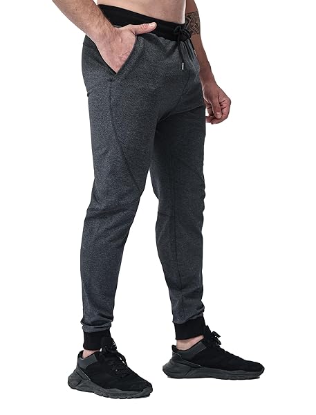 MAIKANONG MEN JOGGERS SWEATPANTS SLIM ATHLETIC CASUAL PANTS FOR RUNNING TRAINING JOGGING DARK GREY