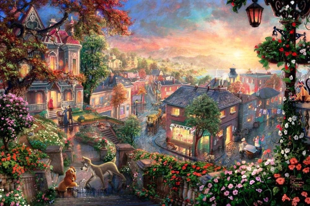 JHWJJ 1000 Piece Adult Jigsaw Puzzle Unique Gift -Wooden Puzzle Home Decor Art Educational Toy Gift -Lady and The Tramp…