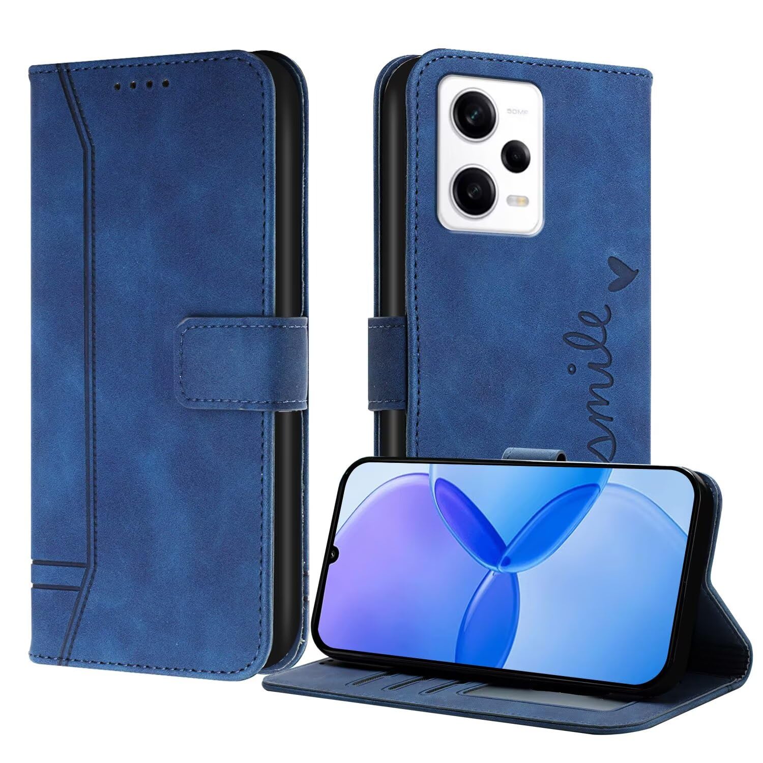 GoodcAcy for Xiaomi Redmi Note 12 Pro 4G Case Leather Wallet Book Flip Folio Stand View Magnetic Closure with Card Slots Cover Case Compatible with Xiaomi Redmi Note 12 Pro 4G (Blue)