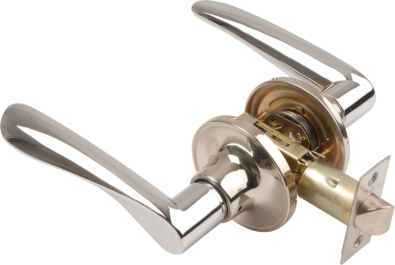 Excel Architectural DP6975 Passage Door Handle on Rose Set including Adjustable Latch, Polished Chrome