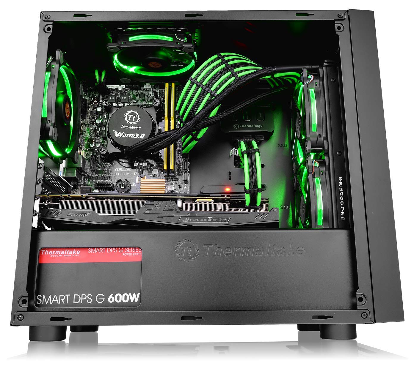 Thermaltake Versa H17 Black Micro ATX Mini Tower Gaming Computer Case 2.0 Edition with One 120mm Rear Fan Pre-Installed CA-1J1-00S1NN-A0