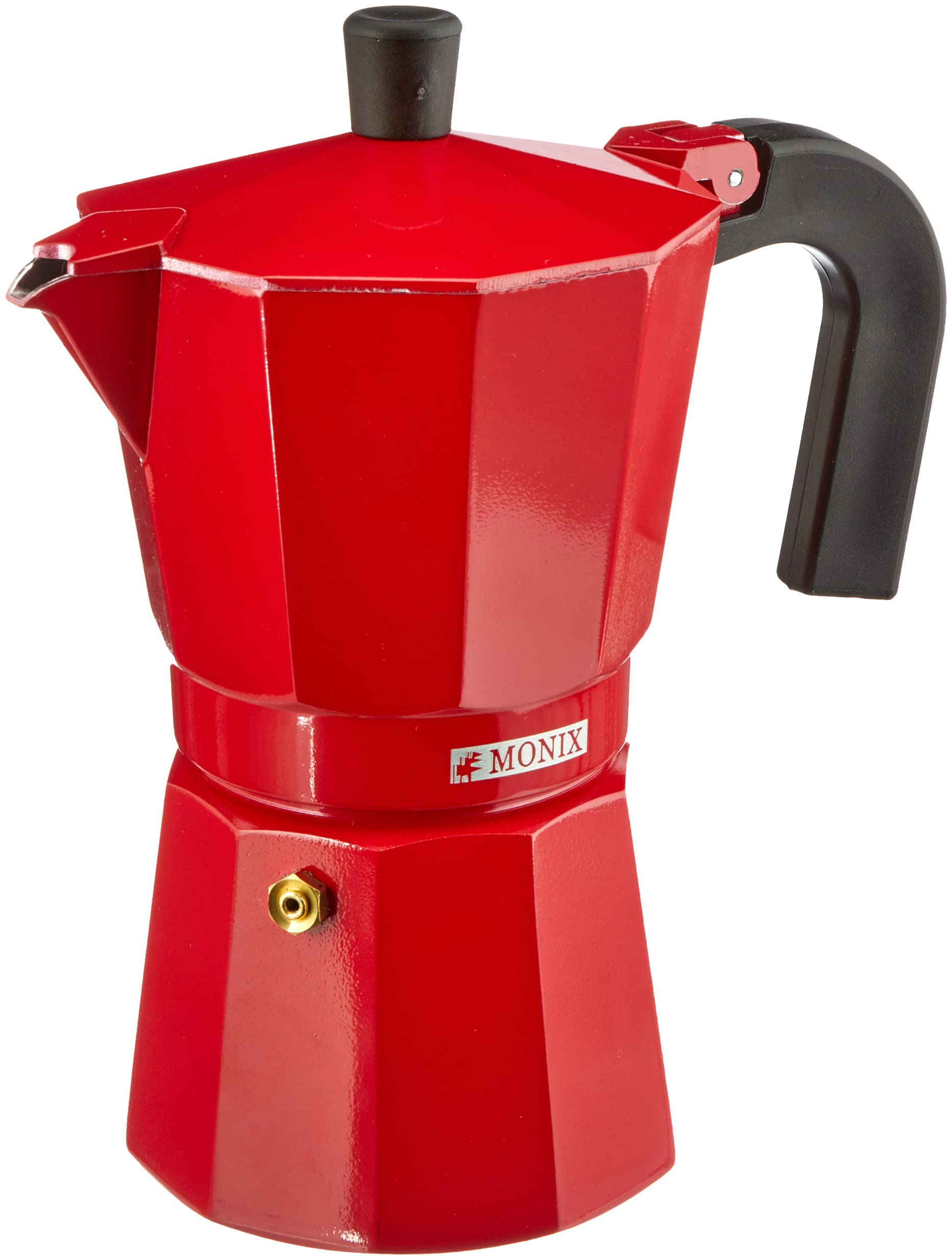 Monix Fresa Aluminium 6 Cups Coffee Maker, Red.