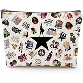 QualityLife Musical Gifts for Women, Hamilton Merch, Broadway Mudical Lover Gift Hamilton Character Zipper Pouch Makeup Bag Musical Inspired Gift For Women Musical Gift
