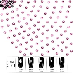 LPBeads 3000 Pieces SS16 Pink Hotfix Rhinestones