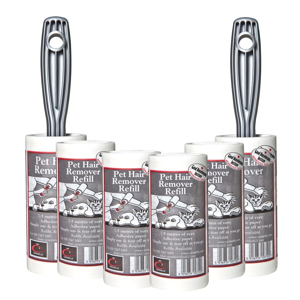 Caraselle Pack of 2 Pet Hair Remover Sticky Roller Brushes with 4