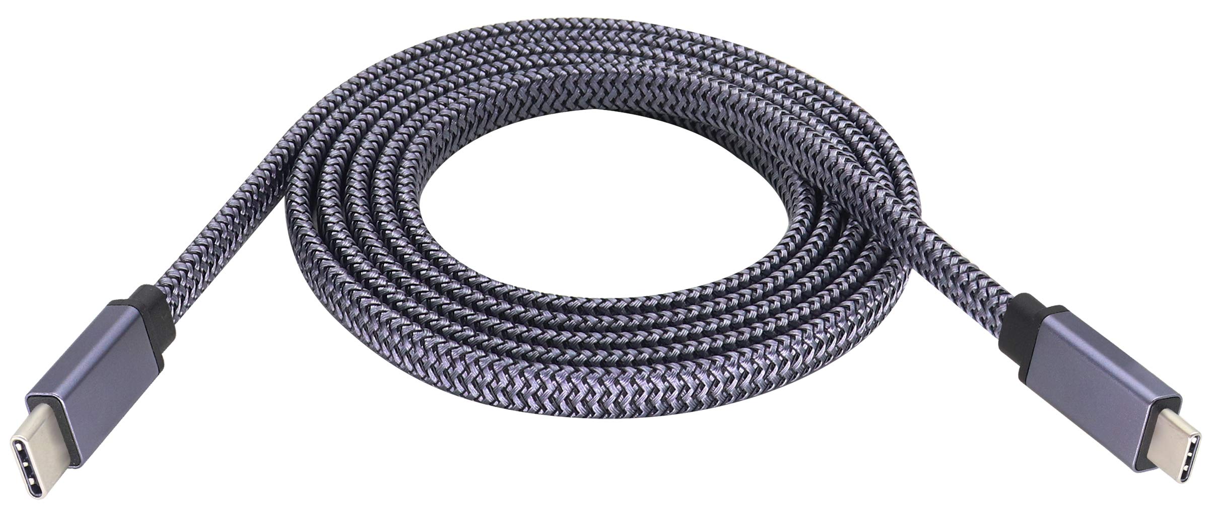 AAOTOKK AOTOKK Flat Woven USB C 3.1 Male to USB C 3.1 Adapter Extension cable 5 Gbps and 2A Cable,Supporting Charging,Data,Audio,and Video cables for laptops,Tablets,and Mobile Phones(1.5M-M/M)