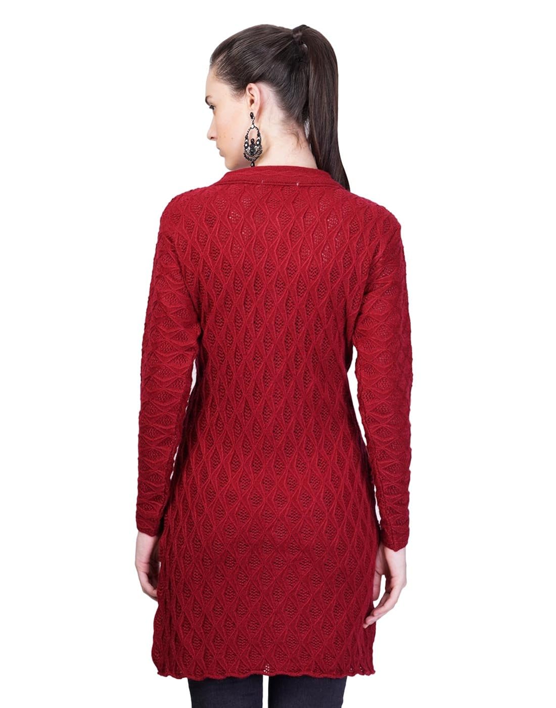 montrex maroon long coat for women