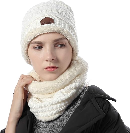 cable knit hat and scarf
