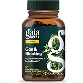 Gaia Herbs Gas &amp; Bloating, 50 Vegan Capsules, 25 Servings | Provides Relief from Occasional Gas &amp; Bloating with Activated Charcoal, Fennel &amp; Chamomile*