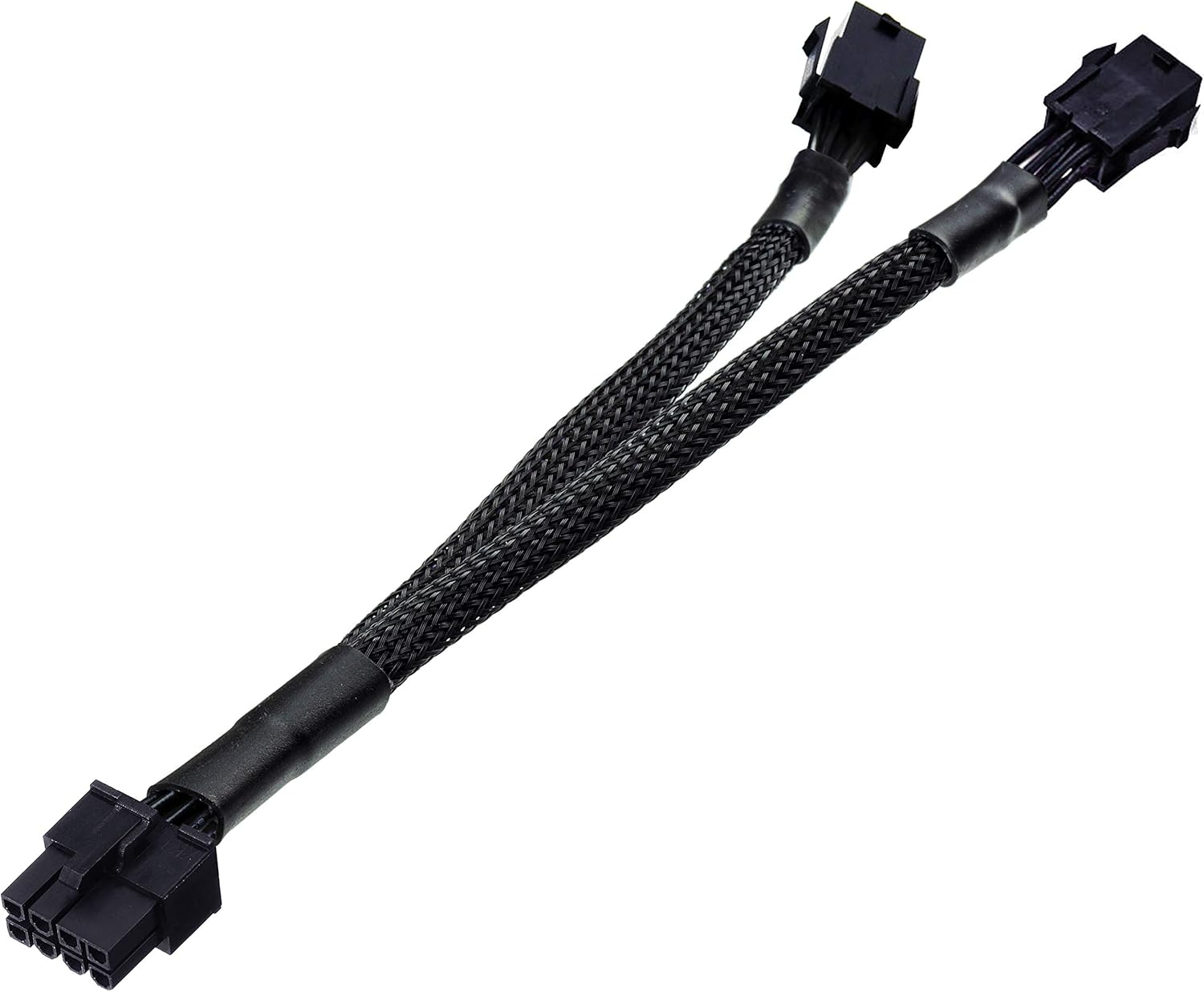 Dual 6 Pin Female to 8 Pin GPU Power Adapter Cable Braided Sleeved 9 inches