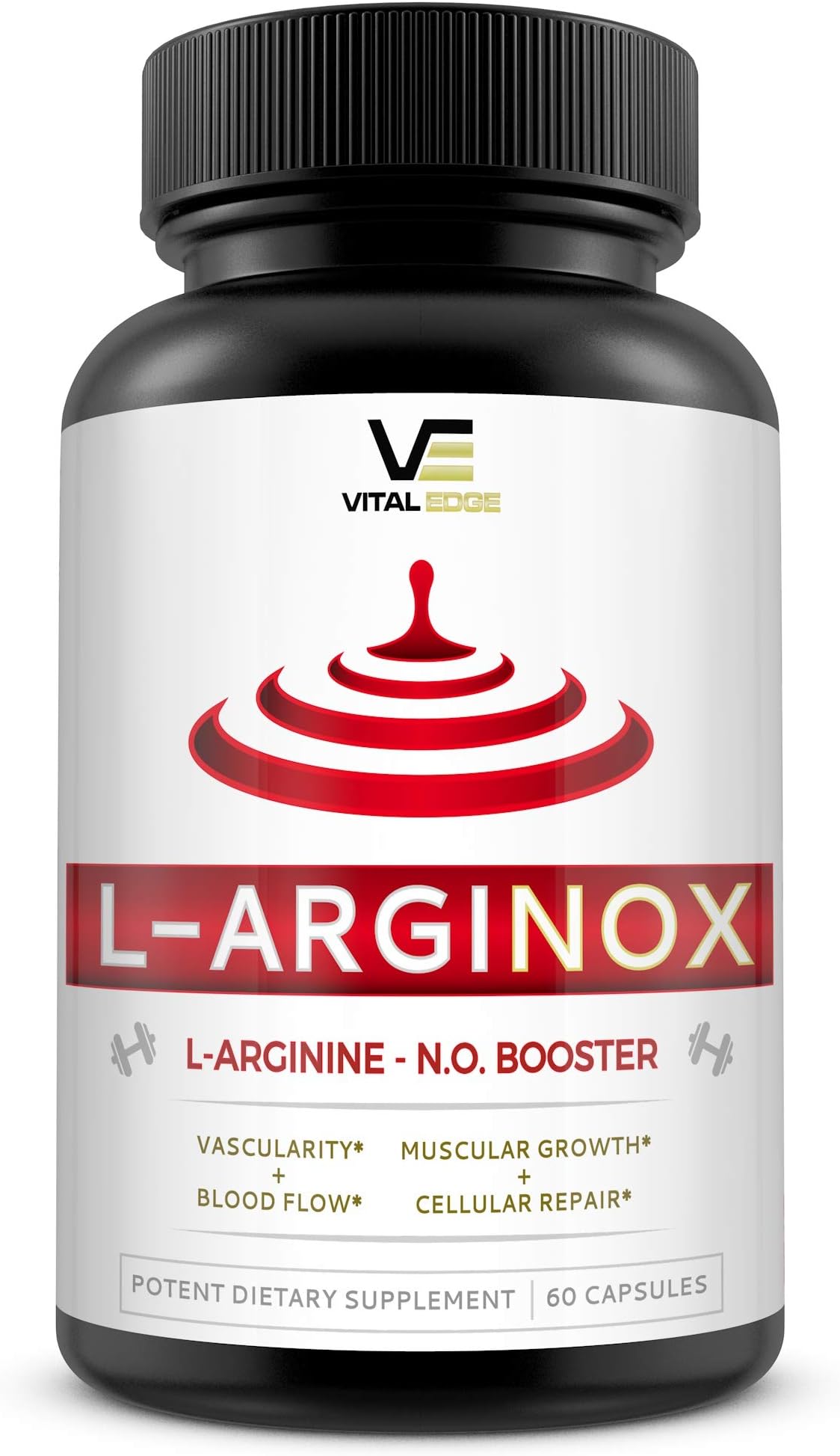 L-Arginox | L-Arginine - Nitric Oxide Booster - Over 1500mg Muscle Building, Strength, Endurance, Vascular, Pump, Circulation, Blood Flow, L-Ornithine to L-Citrulline, Supplement Pills