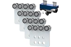 Fuperoo 8 Wheel Trolley Assembly Rollers.Eight Bearing Trolley Assembly.The top of The Trolley has Room for Set Screws, Allowing The use of a 1-5/8" high Strut Channelor Higher Metal Strut Channel.