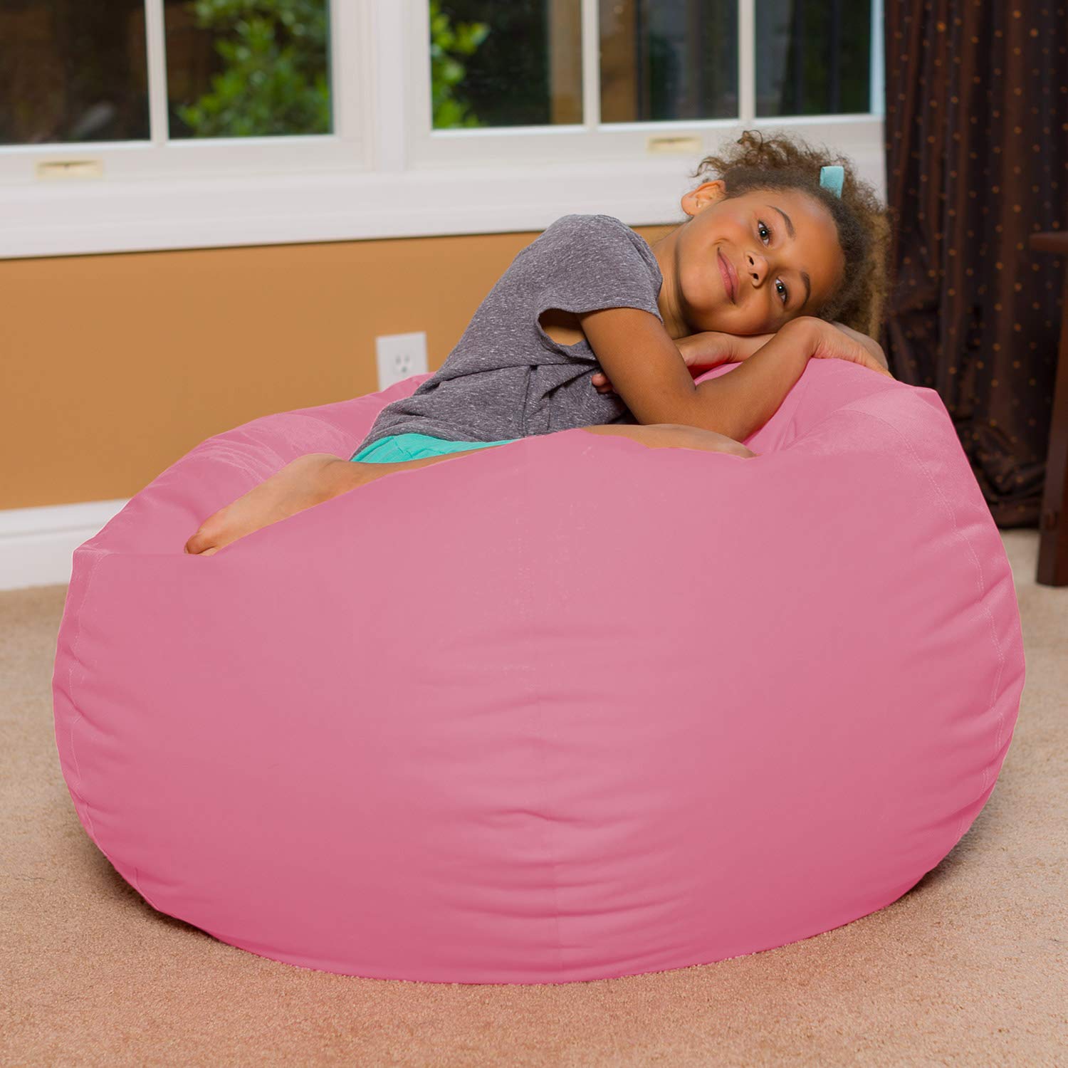Posh Beanbags Bean Bag Chair, Large-38in, Solid Pink