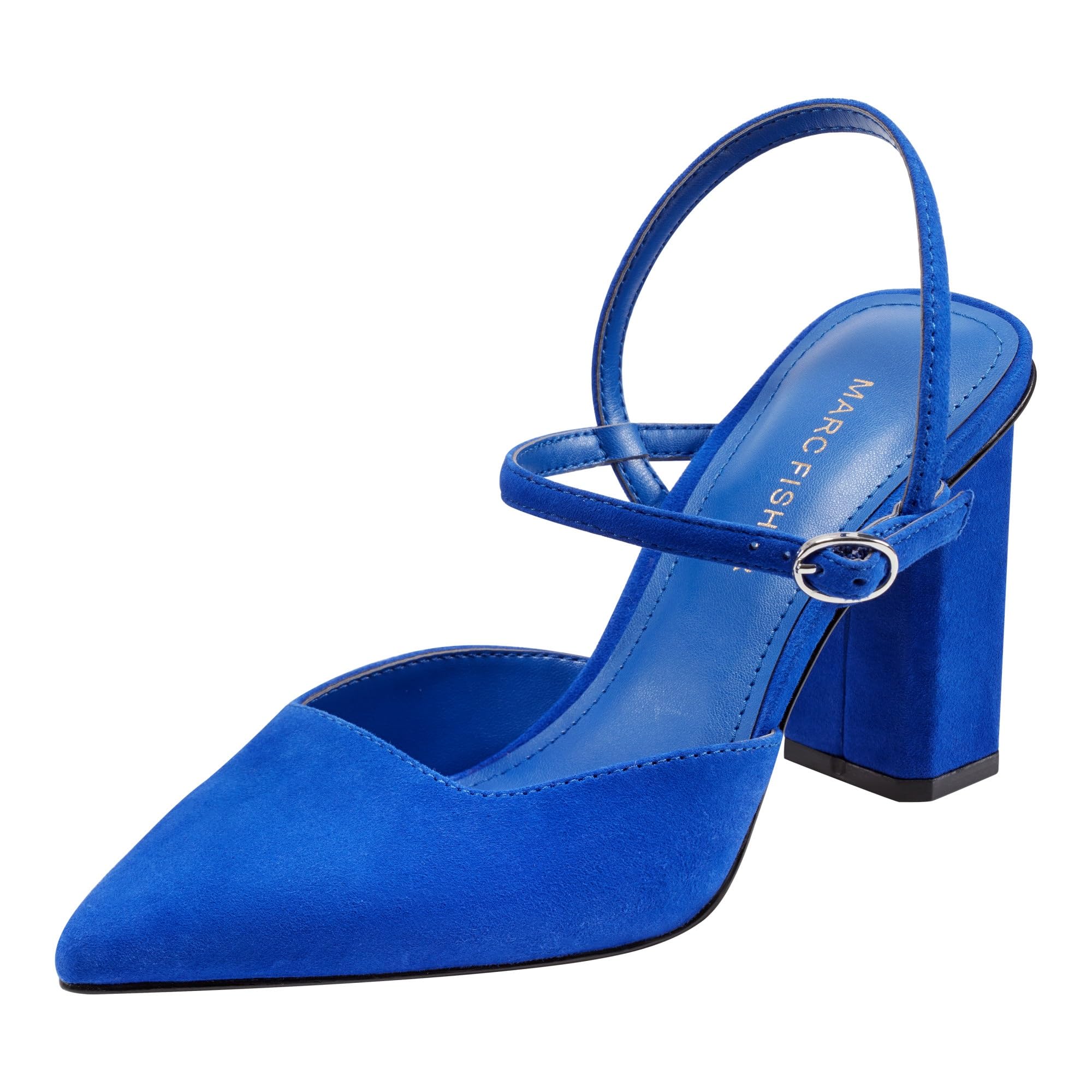 Marc Fisher Women’s Doster Pump, Blue Suede 420, 5.5