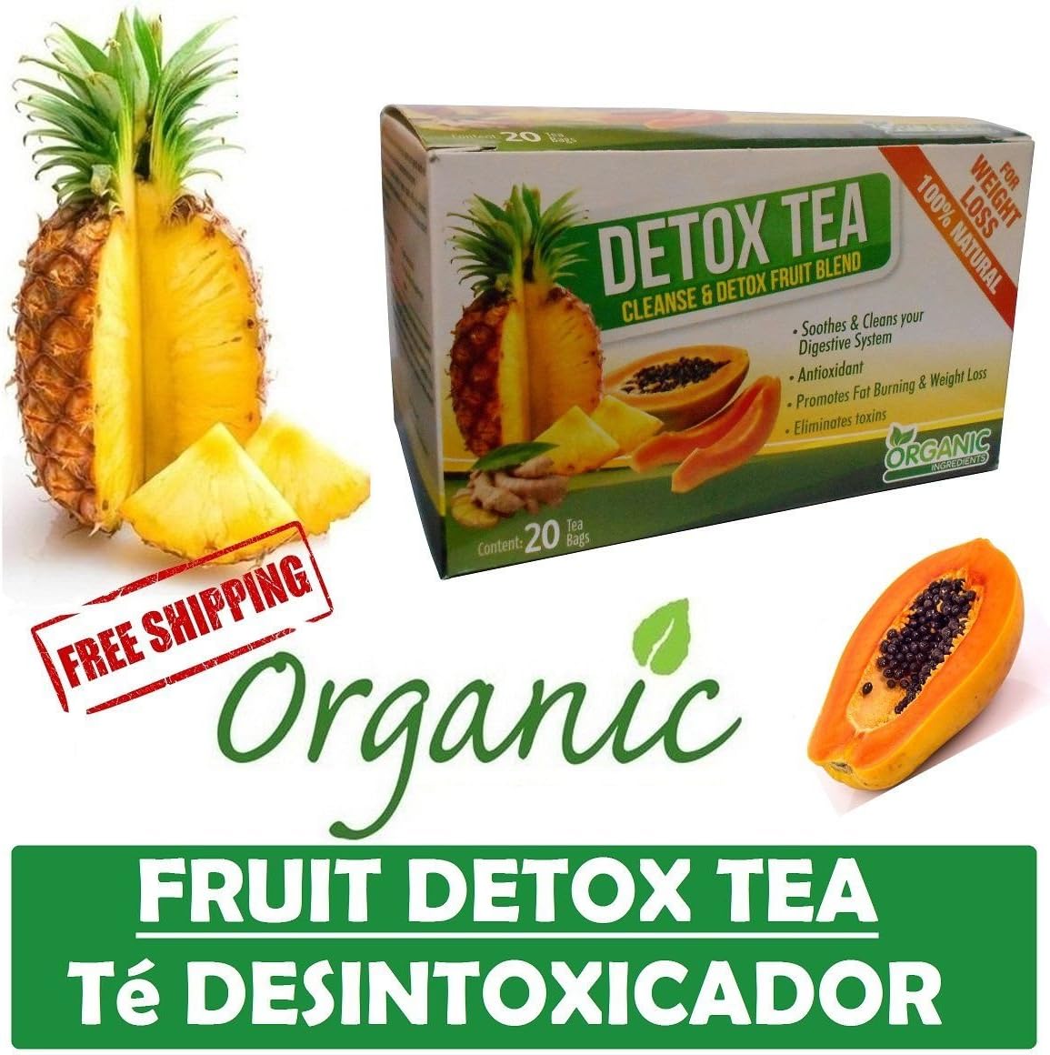 Organic Detox TEA Limpia Desentoxica