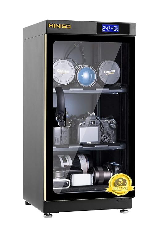 HINISO AD 50L 50 litres Camera Dry Cabinet with Electronic Display (Black)