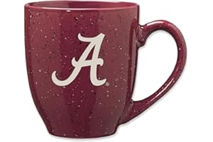 Rico Industries NCAA 16 oz Team Color Laser Engraved Speckled Ceramic Coffee Mug (A & B Schools)