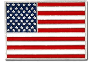PinMart American Flag Lapel Pin – Made in the USA - Gold or Nickel Plated Enamel Pin – Patriotic Rectangular or Waving United States Country Pin for Coats, Suit Jackets and Lanyards