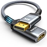 Highwings 4K DisplayPort to HDMI Adapter, Uni-Directional | DP 1.2 Computer to HDMI 2.0 Screen, Display Port to HDMI Adapter (Male to Female) SR Anti-Break for Dell HP AMD, Passive