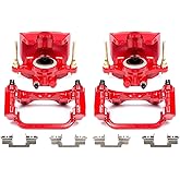 PowerStop Rear Red Powder Coated Brake Caliper Pair for Cadillac Escalade 2007-20 |Escalade ESV 2007-20 |Escalade EXT 2007-13 |Chevrolet Avalanche 2007-13 - High-Temp Brake Caliper Upgrade, S5030