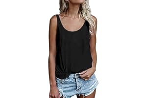 OMSJ Women Shirts Sleeveless Summer Tunic Loose Fit Tank Tops