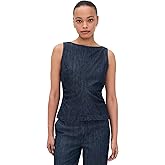 Madewell Women's Denim Ruched Boat Neck Shell Top
