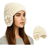 CSONFIT Fleece Lined Beanie with Ear Hood for Men and Women, Unisex Stretchable Thermal Knit Ski Hat for Winter Outdoor