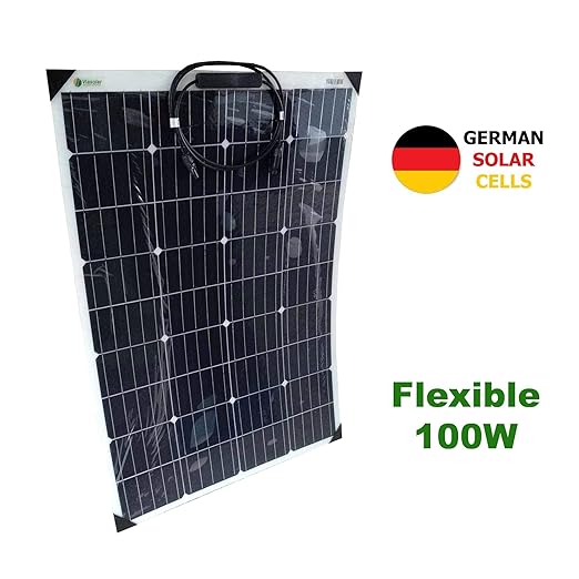 VIASOLAR Panel Solar Semi-Flexible 100W 12V células alemanas ...
