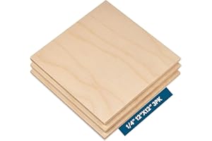 ANDERSON PLYWOOD 6MM 1/4" x 12 x 12 Baltic Birch Plywood B/BB Grade (Package of 3) for Arts and Crafts, School Projects, DIY, Drawing, Painting, Wood Engraving, Burning and Laser Projects