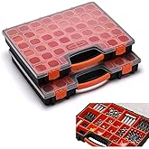 AIRTOON 2PCS Multi-Purpose Toolbox, Professional Organizer with 22 Bin Compartments, Box Organizer for Hardware, Screws, Bolts, Nuts, Nails, Tools, Arts