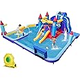 BOUNTECH Inflatable Water Slide, 10-in-1 Water Park Jump Castle for Big Kids 5-12, Water Slides Inflatables w/Huge Splash Pool, Football Gate, Water Bounce House for Kids Outdoor Backyard Party Gifts