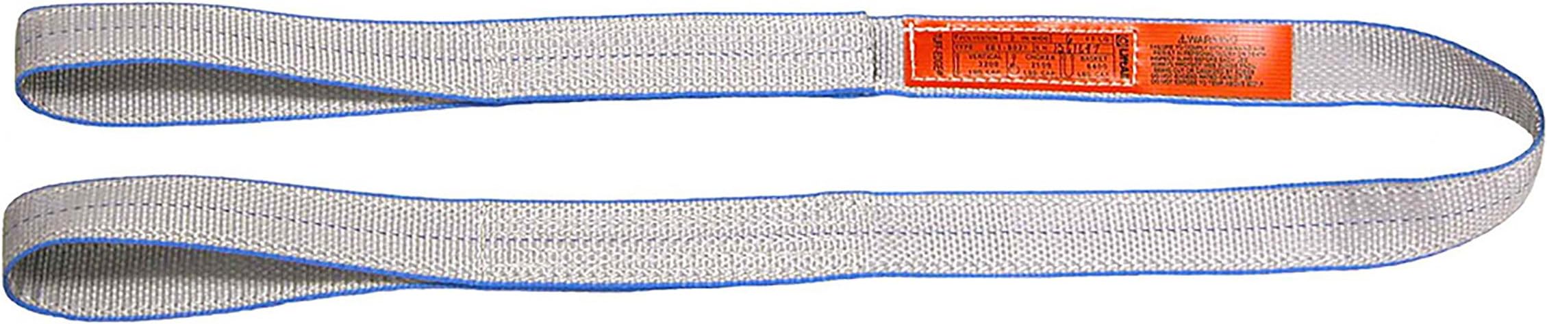 Lift All EE2802TFX10 Tuff-Edge Web Sling, Flat Eye and Eye, 2-ply, 2" x 10