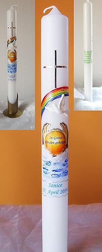 Taufkerze/Kommunionkerze,Konfirmationskerze'Schützende Hände' mit Spruch'- inkl.Name,Datum**Junge Mädchen B076YHD776