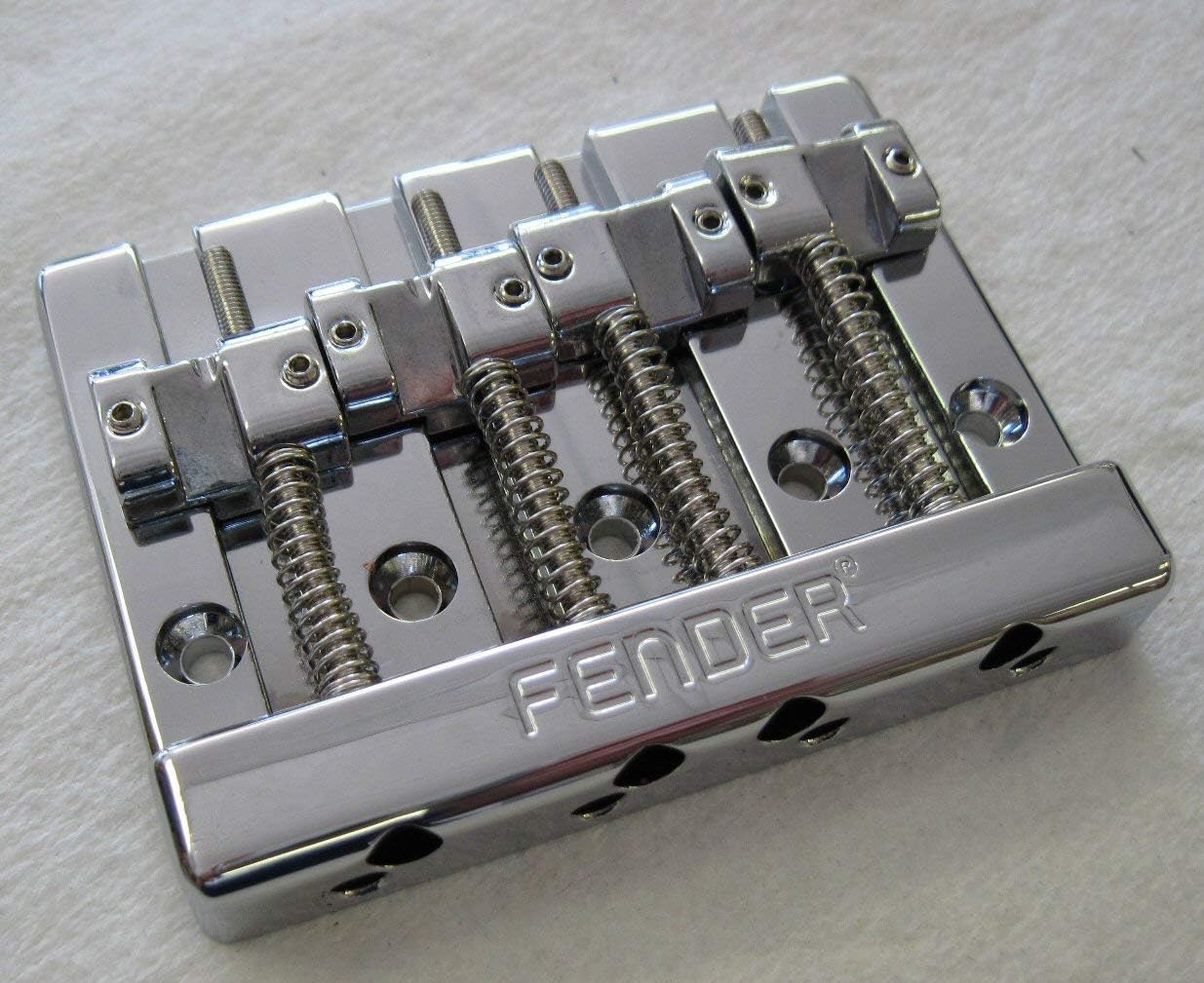 Fender HiMass 4String Bass Bridge Assembly with Zinc Saddles Chrome