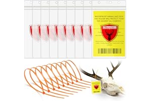Affrolling 6 Pack Hunting License Holder Clear Tag Holder Waterproof with 6 Pcs Zip Ties for Deer Turkey Elk Hunting Fishing Archery Tags Permits