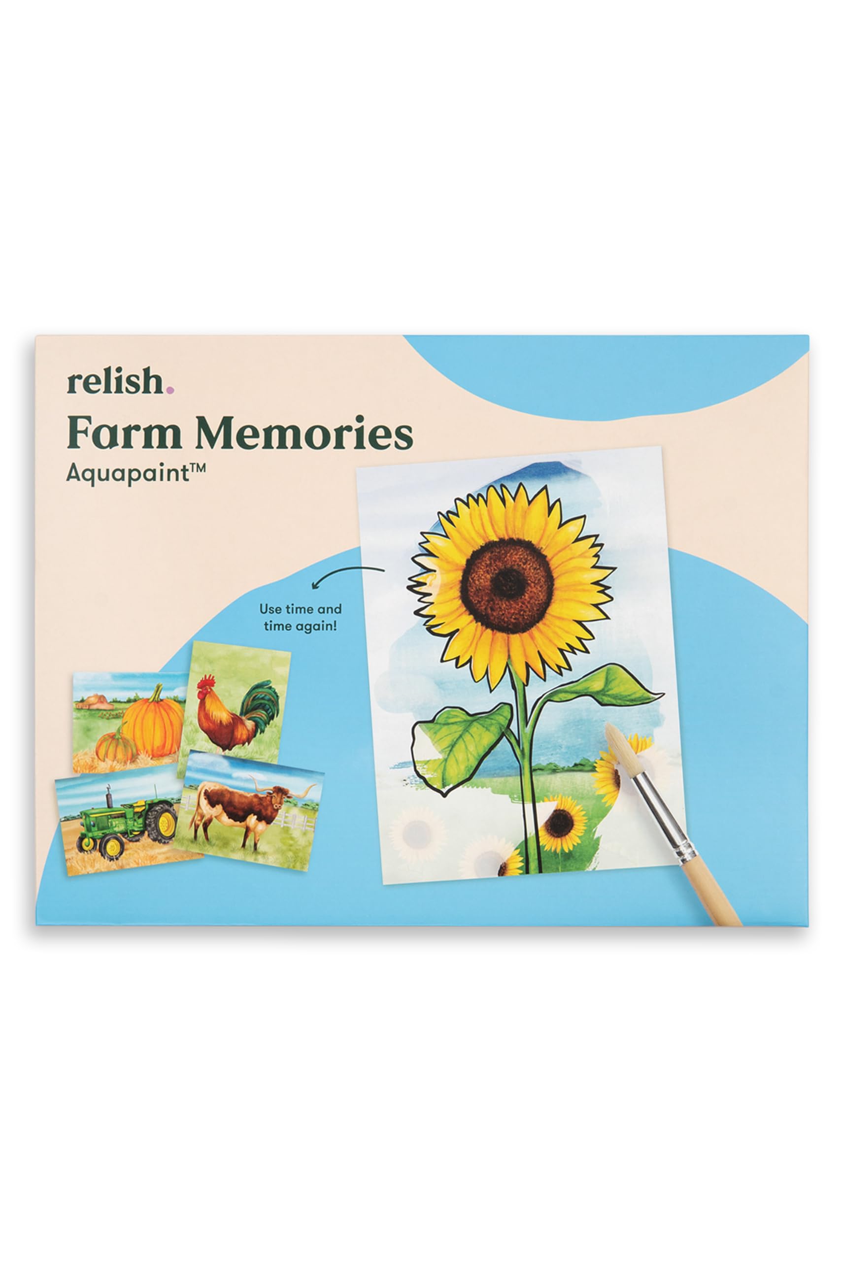 Relish - Dementia Aquapaints Activities - Pack of 5 Reusable Water Painting Toys, Farm Memories, Alzheimer’s Products & Gifts for Elderly/Seniors