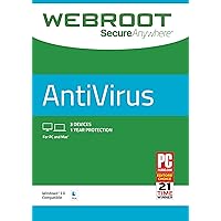 Webroot Internet Security with Antivirus Protection – 2019 Software | 3 Device | 1 Year Subscription | PC/Mac CD with Keycard