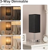 Aooshine Touch Bedside Lamp with USB C A Charging Ports, 3-Way Dimmable view 2