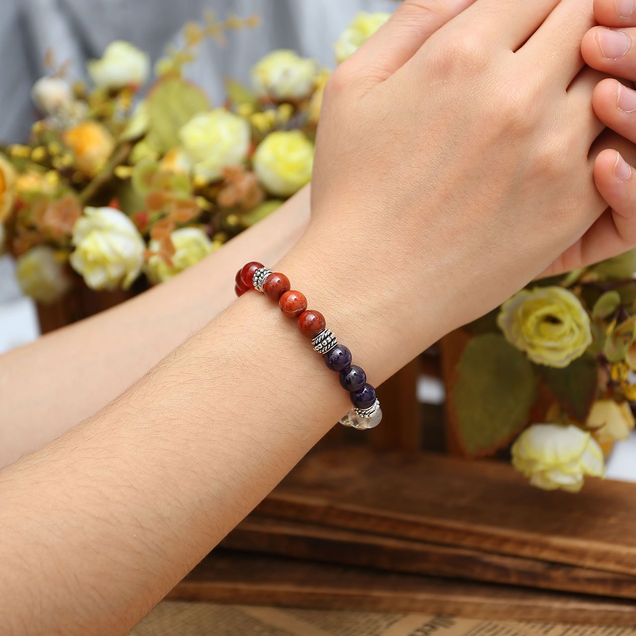 QGEM 7 Chakra Gems Tree of Life SetMoney Tree+ Irregular Chakra Stones+ Chakra Brarcelet Reiki Healing Feng Shui Spiritual Decor Ornaments