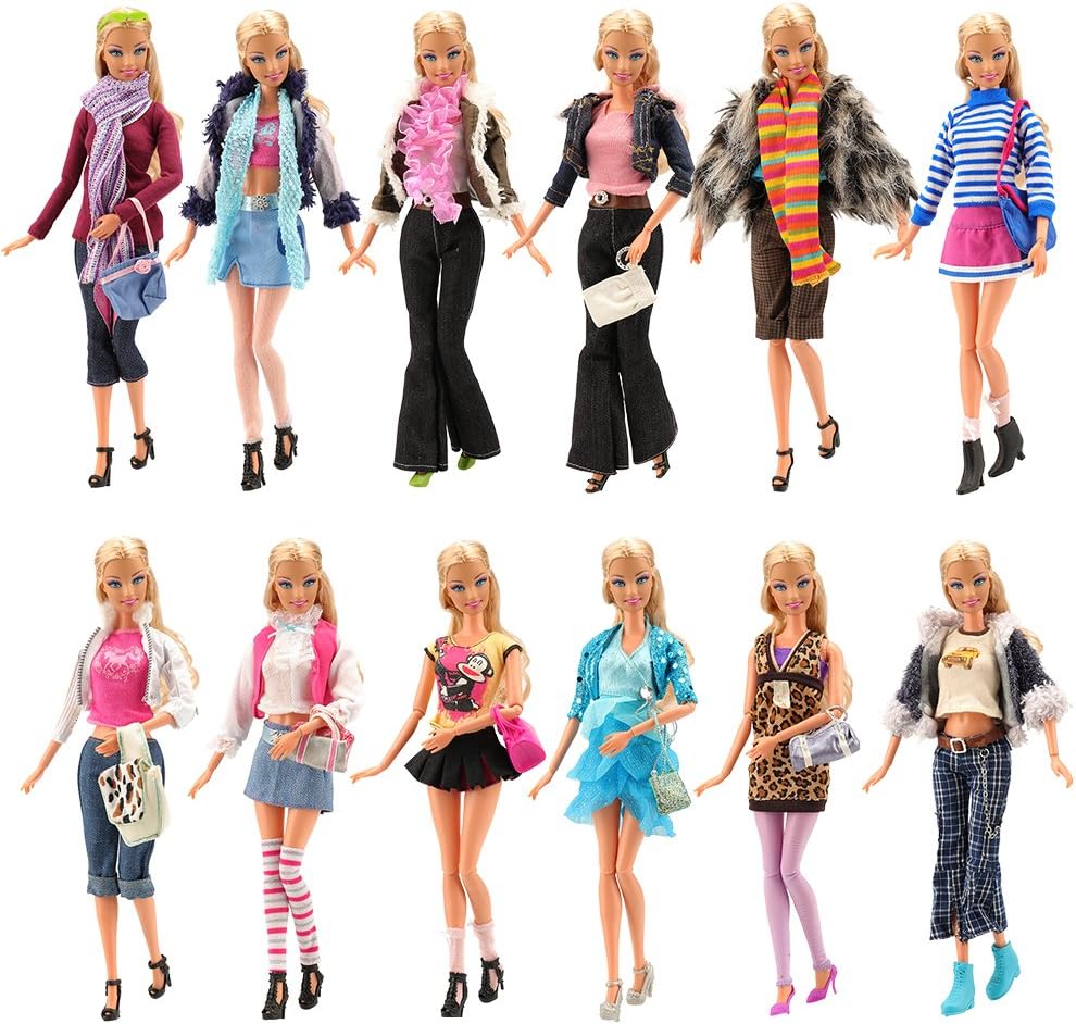 BarwaÃ‚® 3 Sets Fashion Casual Wear Clothes/outfit with 3 Pair Shoes for Barbie Doll Random Style