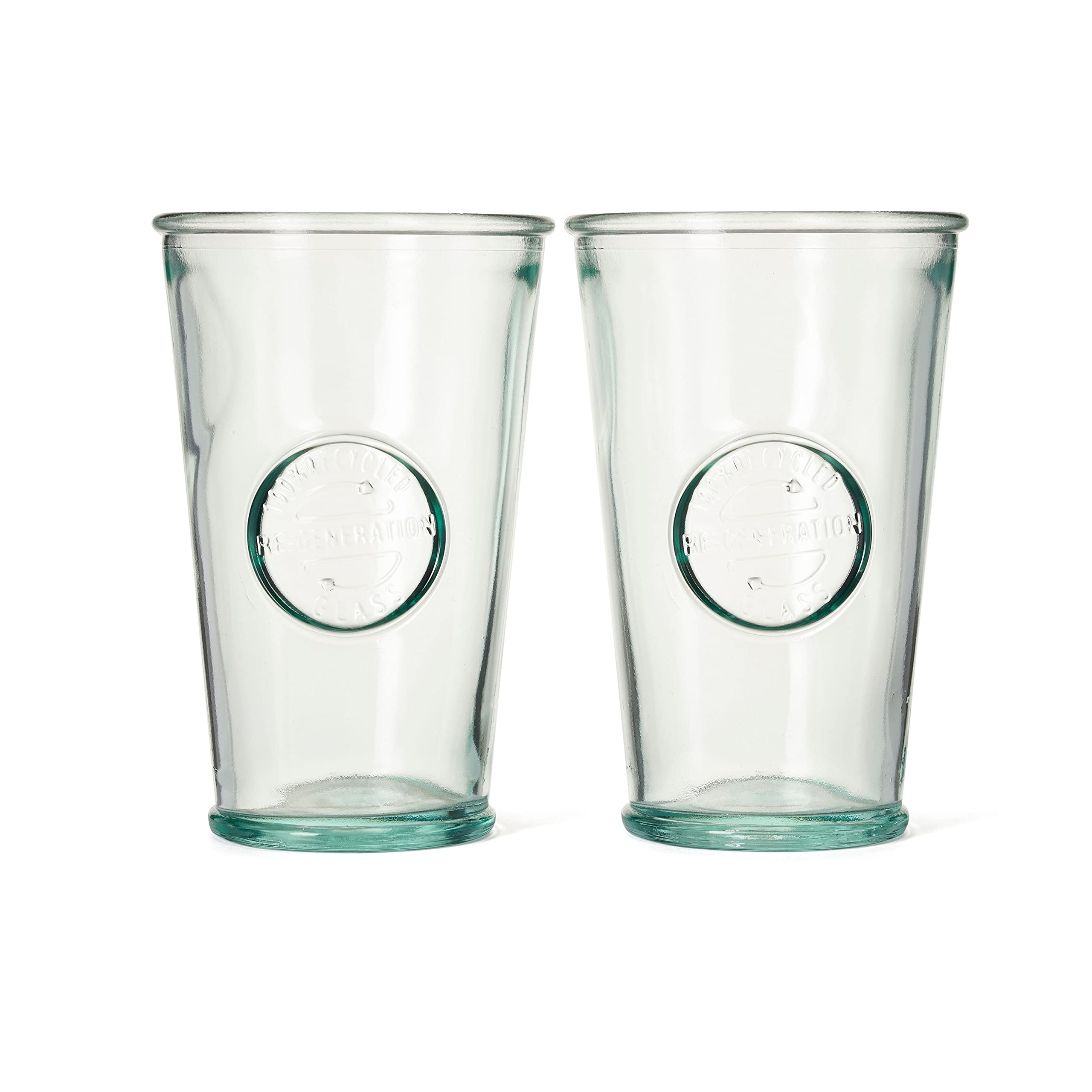 Re-Generation Glassware Set of 2 Tall Tumblers, 30cl, 100% Recycled Glass