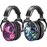 ZOHAN Kids Ear Protection 2 Pack, Hearing Protection Safety Ear Muffs for Children Have Sensory Issues, Adjustable Noise Reduction Earmuffs for Concerts, Fireworks(Nebula&Rap)