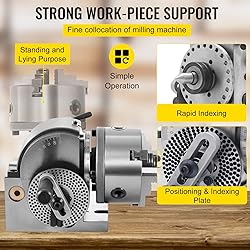 Vevor 5Inch 3 Jaw Chuck Dividing Head Set Precision