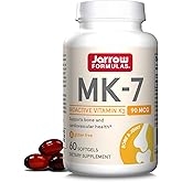 Jarrow Formulas MK-7 90 mcg - Bioactive Form of Vitamin K2-60 Servings (Softgels) - for Bone & Cardiovascular Health - Vitamin K2 MK-7 Dietary Supplement - Gluten Free