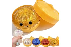 Mystery Dumpling Squishy, Glitter Dumpling Squishy Box, Soft Slow Rising Squeeze Ball, Dumplings Stress Reliever for People (