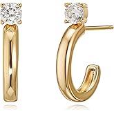 FETTERO Gold Hoop Earrings for Women, 14K Gold Plated Open C Shape Hoops Lightweight Chunky Gold Earrings, Hypoallergenic Gold Earrings for Women Ear Piercing Jewelry Gifts