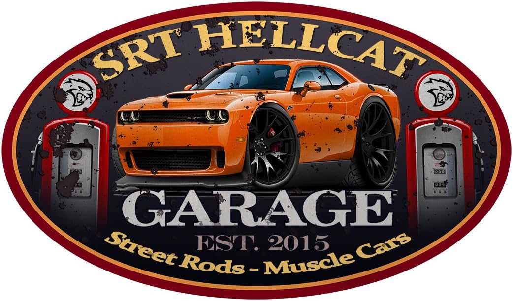 Dodge Challenger SRT Hellcat Muscle Car-toon Wall Art Graphic Decal Sticker (4 Ft)