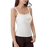 SUUKSESS Women Cotton Rib Padded Tank Tops Sleeveless Spaghetti Strap Square Neck Tops Summer Camisole Going Out Shirts